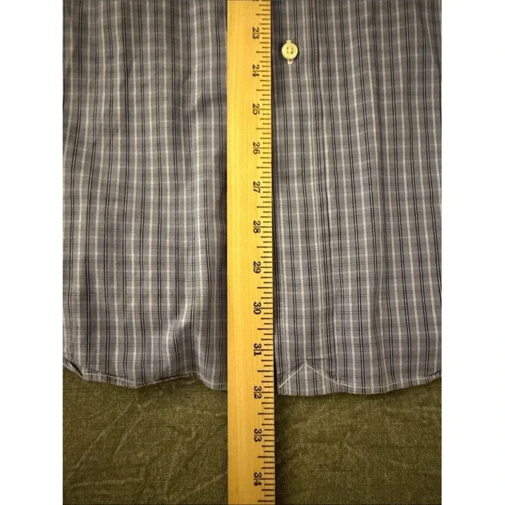 Polo Ralph Lauren Andrew Mens Purple Plaid Button Down Shirt 17.5 36/37 Cotton